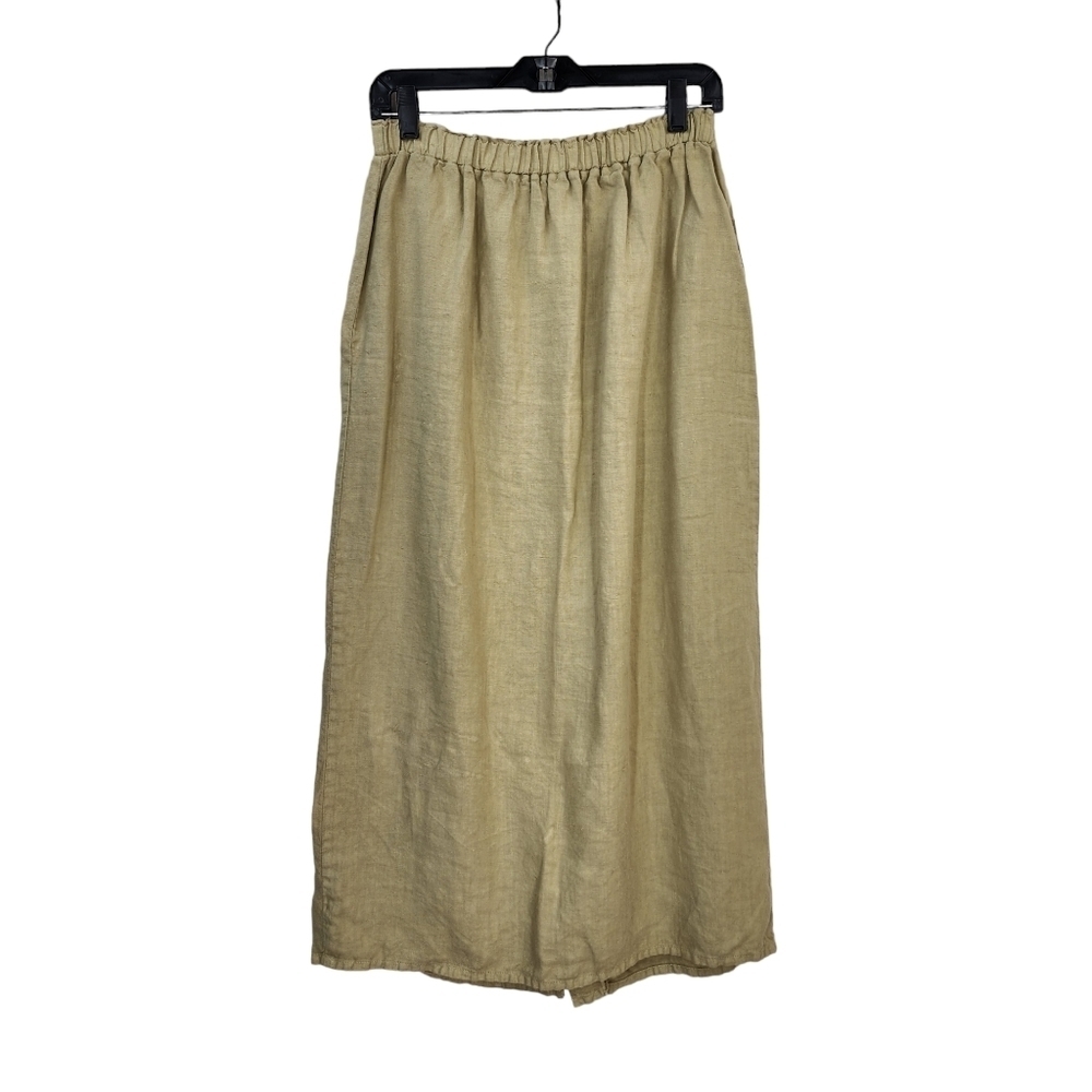 Cachaca Women's 100% Linen Straight Midi Skirt - M